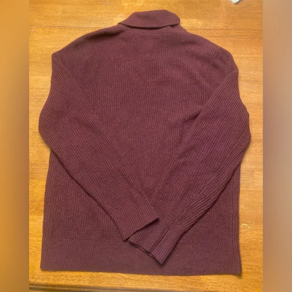 VTG Abercrombie & Fitch Men's Deep Maroon Shawl Collar Sweater